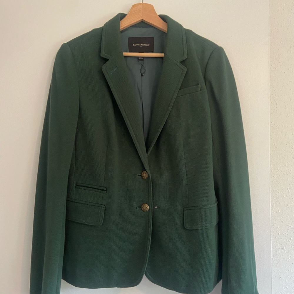 Banana Republic Green Blazer Tailored Suit Jacket
